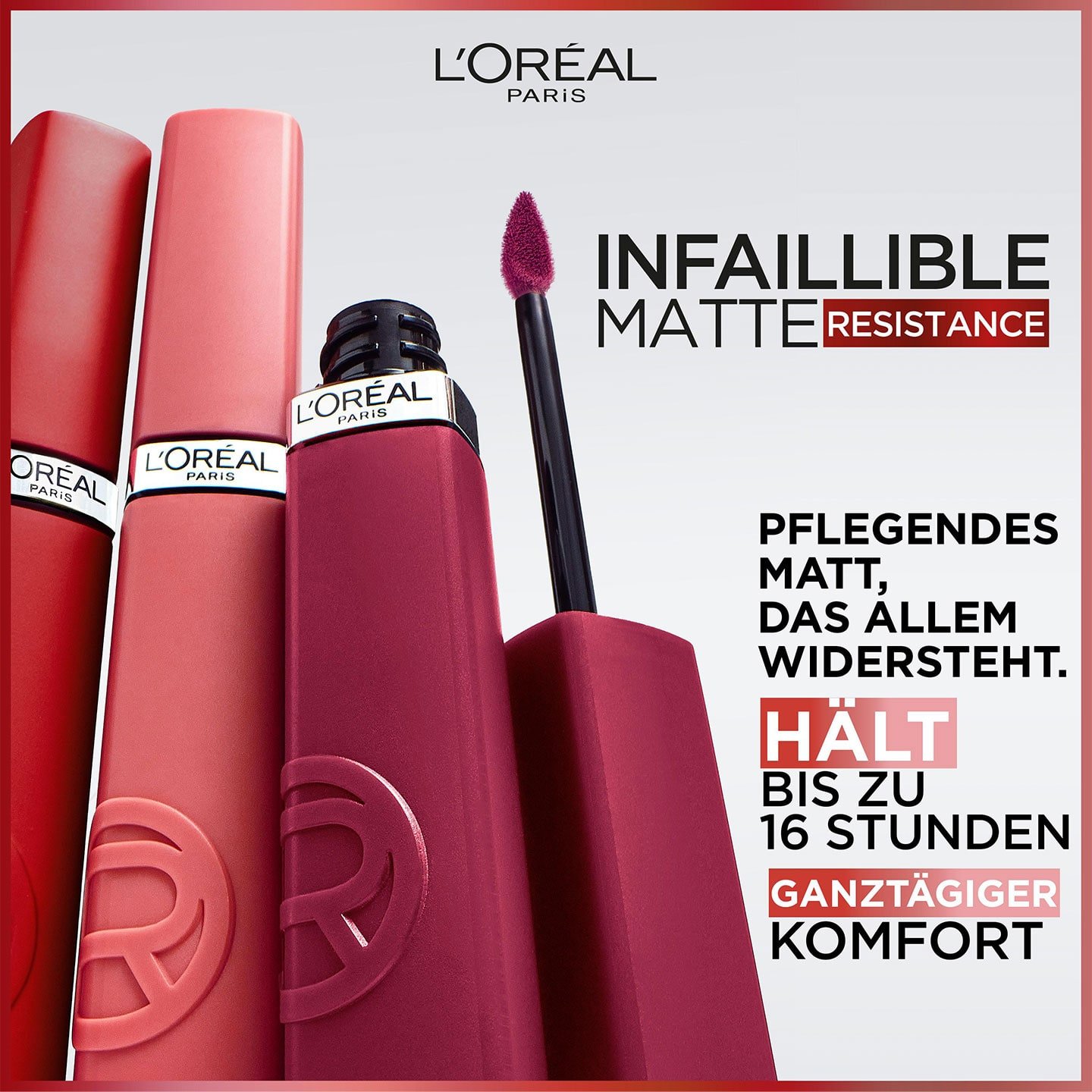 Infaillible Matte Resistance - Produktvorteile bis zu 16 Stunden Halt & ganztägiger Komfort
